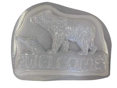 Bear welcome plaster or concrete mold 7215