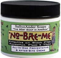 Our No Bite Me Insect Repellent Cream is an all natural and safe bug repellent. Effective on black flies, ticks, mosquitos and fleas. Ideal gardeners insect repellent. DEET free.