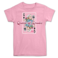 light pink queen of spades T-shirt for gardeners.