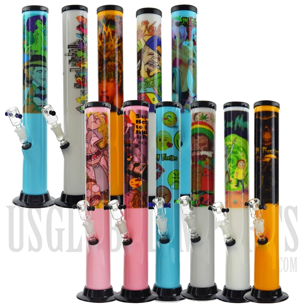 AC-31 15" Acrylic Water Pipe + Popular Sticker Design + Color