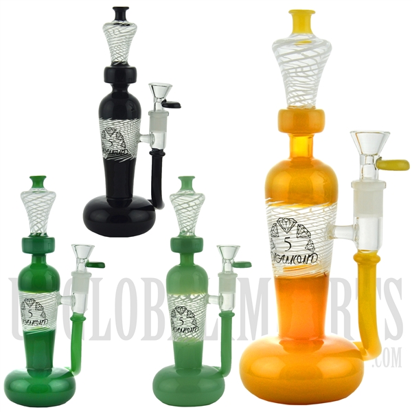 BD093 10" Water Pipe + Stemless + Unique Design + Color + 5 DIAMOND