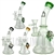 BD099 8" Water Pipe + Stemless + Showerhead + Bent Neck + Honey Nectar Design + 5 DIAMOND