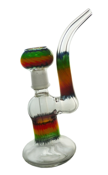 BU-350 8" Clear + Rasta color + Bowl/ Dome bubbler