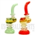 BU-624 7" Glass Bubbler | Scribble Scrabble Clear Glass | Colors Come Assorted