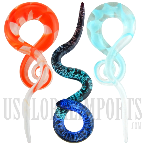 CA-93 4" Snake Glass Dabber. 3 Colors