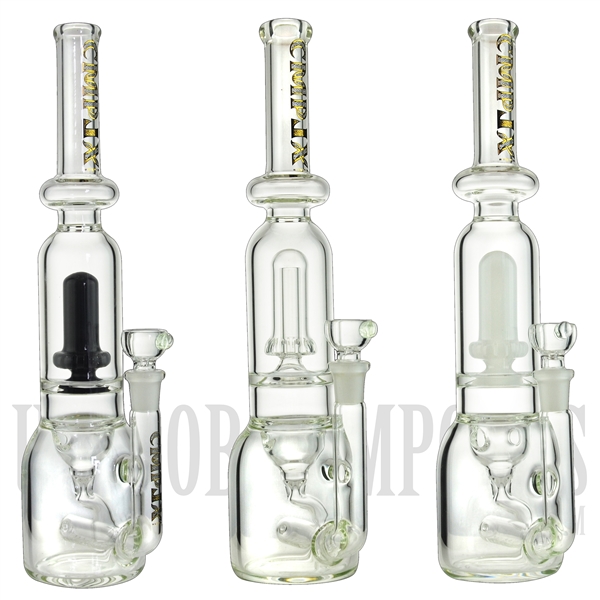 CMPLXRES 12.5" Water Pipe + Recycler + Dome Perc + Inline Showerhead + Stemless + Color + CMPLX
