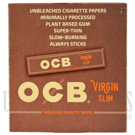 CP-601 OCB Virgin | Slim Unbleached Cigarette Papers | 24 Booklets