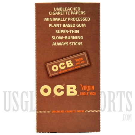 CP-603 OCB Virgin | Single Wide Unbleached Cigarette Papers | 24 Booklets