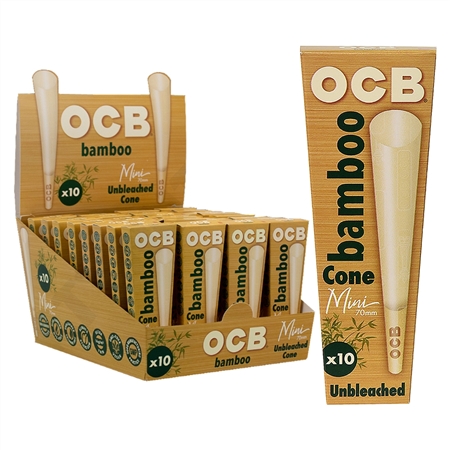 CP-632 OCB Unbleached Bamboo Mini Cone | 70mm | 32 Packs X 10 Cones Per Packs
