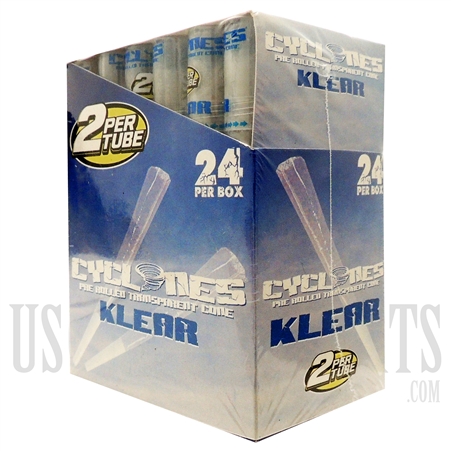 CP-CY-K Cyclones Pre Rolled Wraps | 24 Per Box | 2 Per Tube | Klear