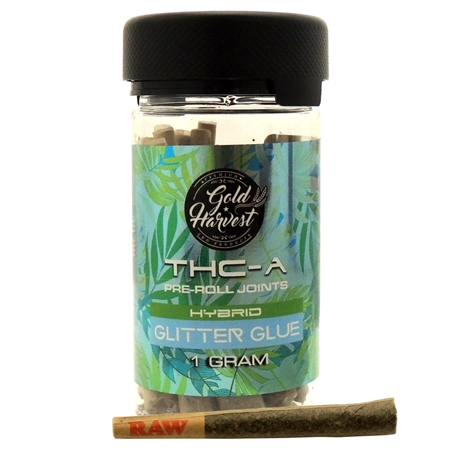 EX-420C Gold Harvest Pre-Roll Joints | THC-A 1g | 10 Joints | Glitter Glue - Hybrid