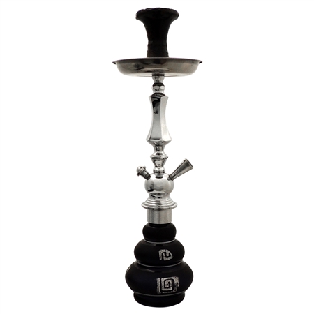 GH300B-1H-BLk 19" Global Hookah | 1 Hoses | Black