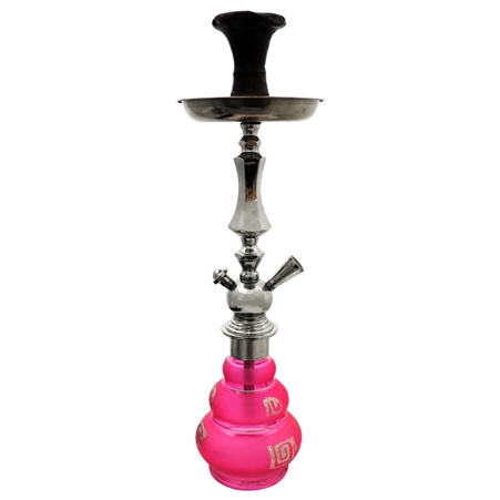 GH300B-1H-PNK 19" Global Hookah | 1 Hoses | Pink