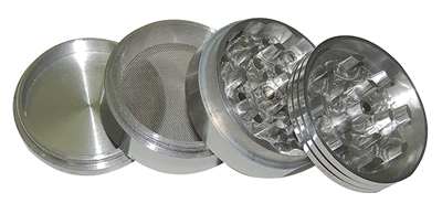 GR-78 SILVER TOBACCO GRINDER 2" DIAMETER