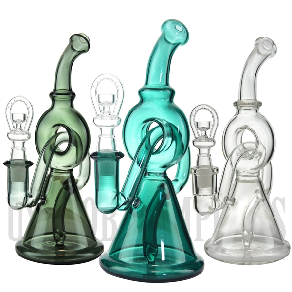 GRP-1093 8.5" Water Pipe + Stemless + Donut Recycler + Bent Neck + Color