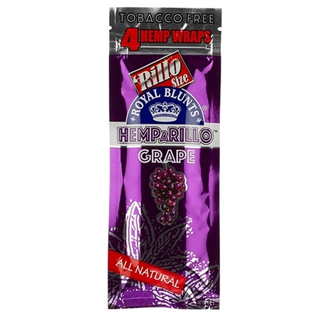 HH-004-G Royal Blunts HEMPARILLO | 4 Wraps for $.99 | 15 Pouches | Grape