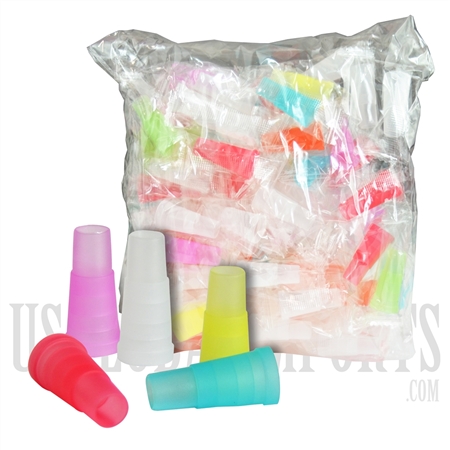 HK-2004 1.25" Female Hookah Mouth Tips. 100 ct. Assorted Colored