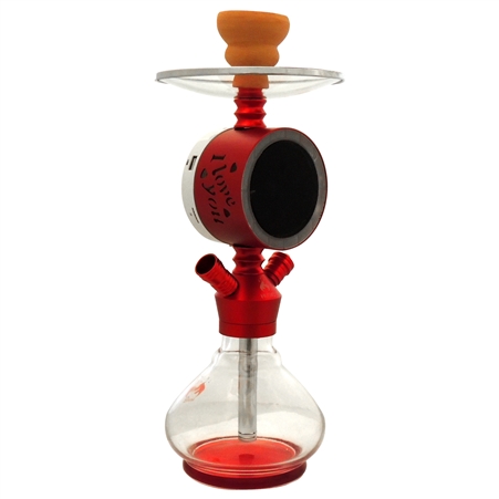 HK-NJ07001 15" Husic Speaker Hookah | Little Mike | 1-Hose | Red