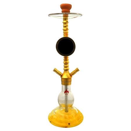 HK-NJ07002 24" Husic Speaker Hookah | 2-Hose | Yellow