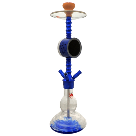 HK-NJ07003 24" Husic Speaker Hookah | 3-Hose | Blue