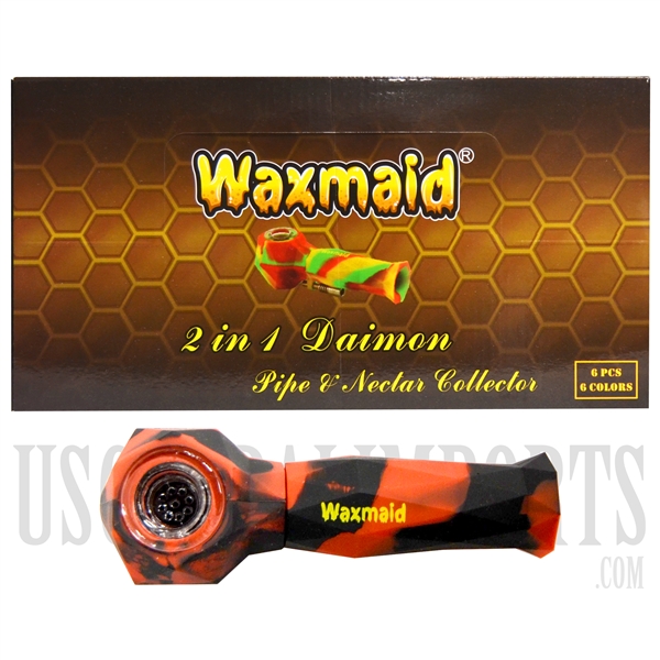 HP-2101 5.5" Waxmaid 2-1 Daimon Pipe & Nector Collector Silicone + Color Options