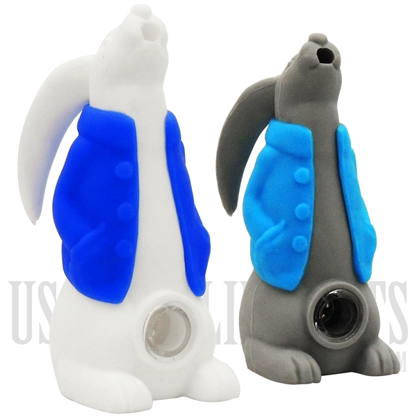 HP-2192 4" Silicone Rabbit Hand Pipe | Designs Comes Assorted