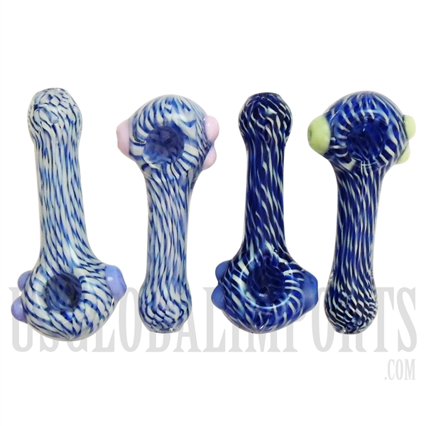 HP-2270 5" Blue & White Pattern Glass Hand Pipe | Colors Come Assorted