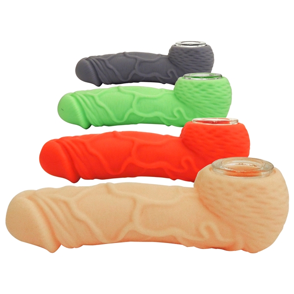 HP-2289 4" Silicone Penis Hand Pipe | Assorted Colors