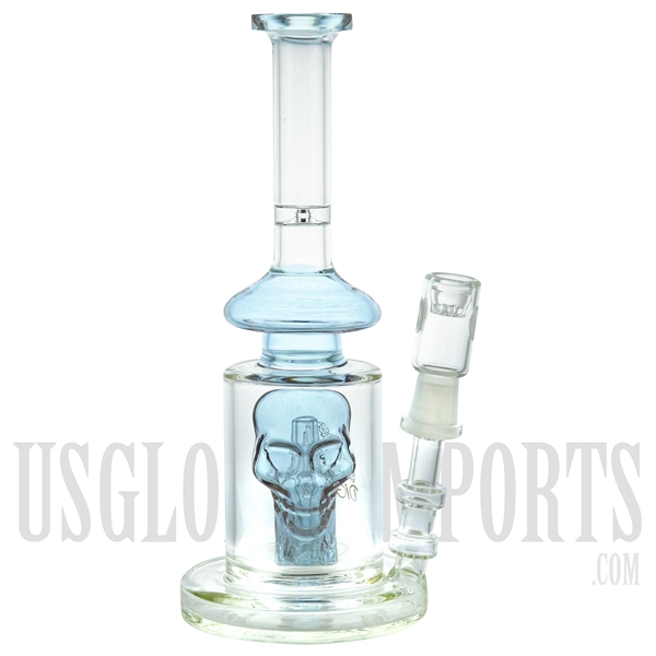 HR-DC 9" Stemless + Skull Character Filter Perc + Color. 5 DIAMOND Water Pipe