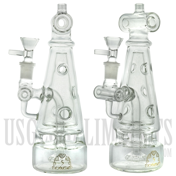 HR-DHC 8.5" Stemless + Donut Stem + Showerhead + Faberge Egg + Recyclers. 5 DIAMOND Water Pipe