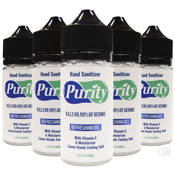 HS-101 Purity Hand Sanitizer Gel | Vitamin E & Moisturizer | 3.3oz | Individual or 50 Pack