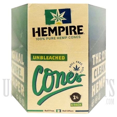 HW-41606546 Hempire 1 1/4 | Unbleached Cones | 6 Packs - 24 Pack Display