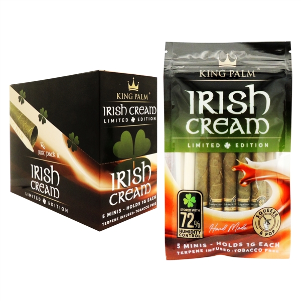 KP-140 King Palm | 1G Each | 5 Mini Rolls | 20 Pack | Irish Cream