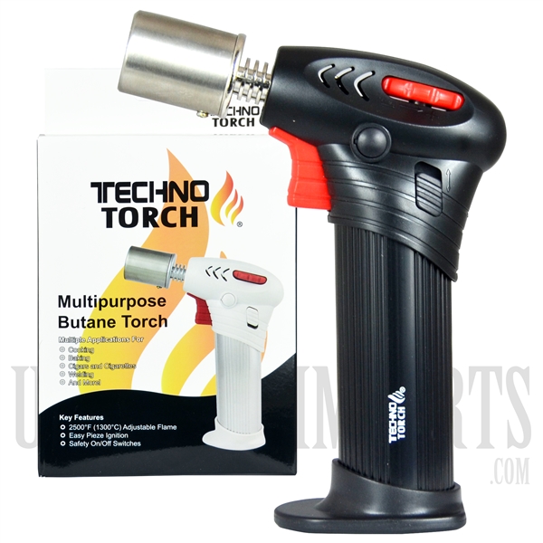 LT-17145 TECHNO TORCH - 6" Double Flame Spinal Neck Multipurpose Butane Torch