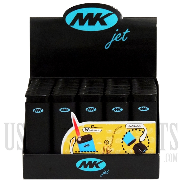 LT-21 MK Jet Windproof Lighter | Refillable | 50 ct | Black