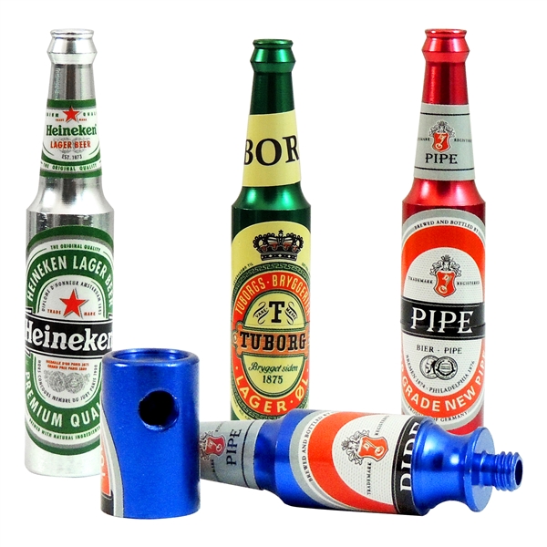 MP-165 3" Metal Beer Bottle Pipe + Color