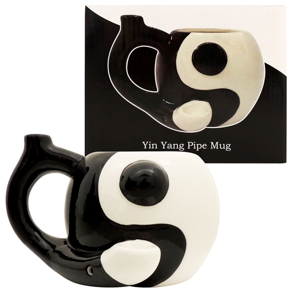 MUG-45 5" Yin Yang Ceramic Mug Hand Pipe