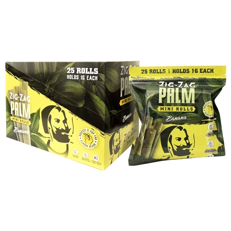 PZZ-25 Zig-Zag Mini Palm | 25 Rolls | 8 Packs | Banana