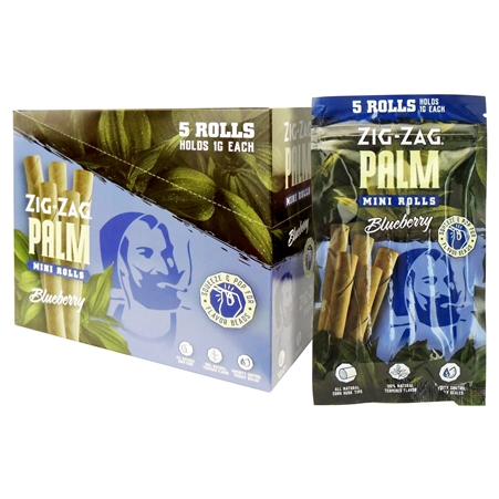 PZZ-30  Zig-Zag Palm | Mini Rolls | 5 Rolls | 15 Packs | Blueberry