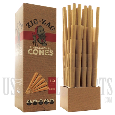 PZZ-8 Zig-Zag King Unbleached Cones | 1 1/4 | 100 Cones