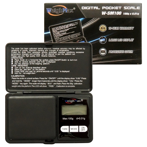 SC-132 WeighMax W-SM100 | Digital Pocket Scale | 100g x 0.01g | Black