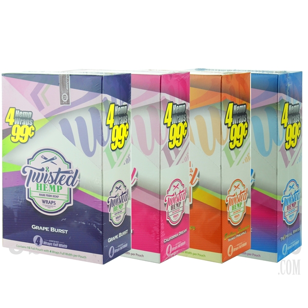 TH-002 Twisted Flavored Wraps |15 Pouches | 4 Wraps Each | Many Flavors Available.
