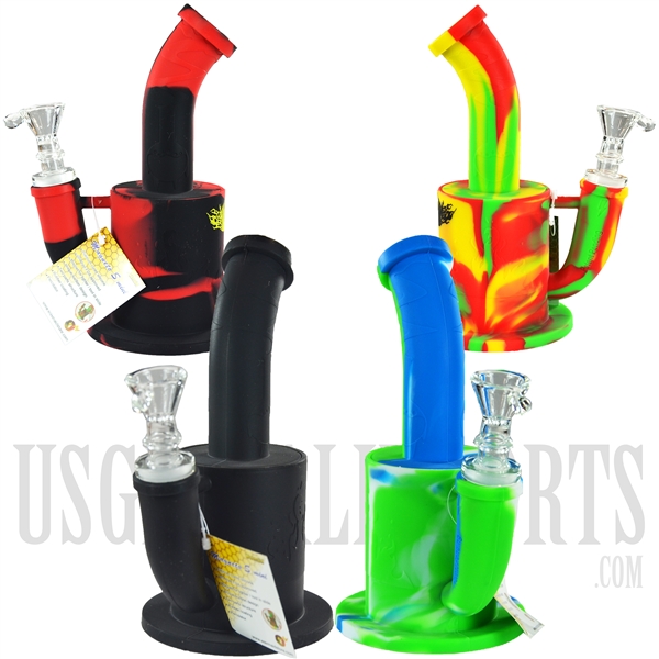 WP-1689 7" Silicone Water Pipe + Stemless + Color Throughout + Magneto S Mini