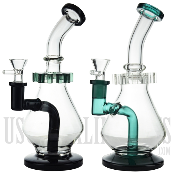 WP-N9136 9" Water Pipe + Stemless + Bent Neck + Spinning Gear Design + Color