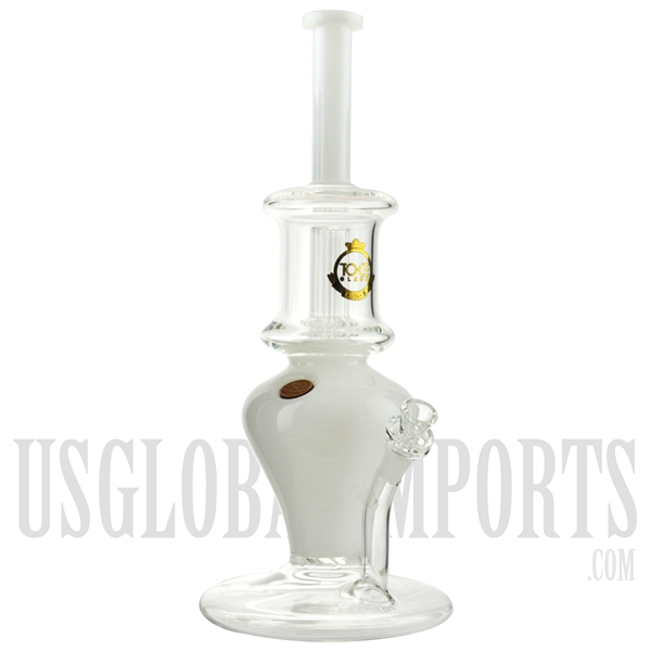 WP-TK132 14" Water Pipe + Stemless + Stereo Dome Perc Showerhead + Color + TOKE GLASS