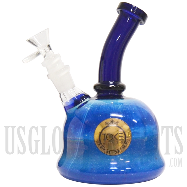 WP-TK143 7" Toke Water Pipe + Bubble Bottom + Blue Fumed