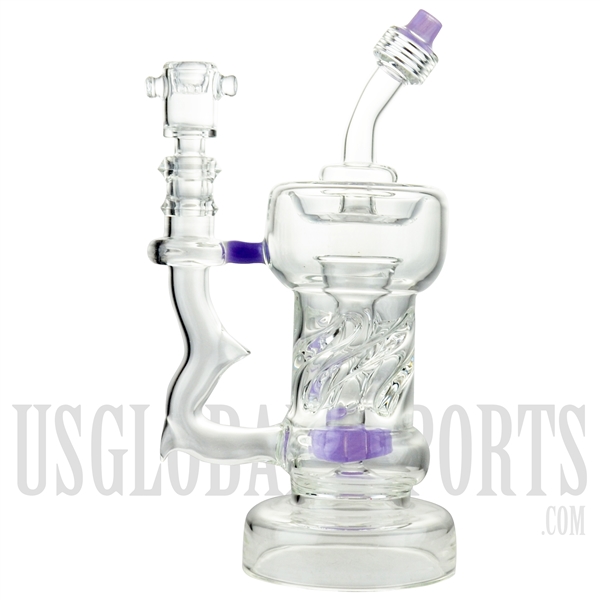 WP15-71 9.5" Stemless + Showerhead + Inline Funnel + Bent Neck + Color. 5 DIAMOND water pipe/ rig.