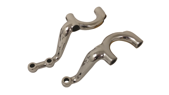 RHD Thru Hole Deep Drop Steering Arms Polished S/S