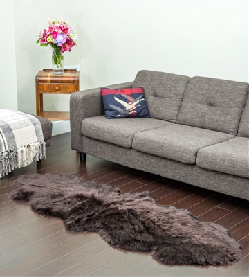 brown sheepskin double rug