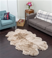 Taupe quad nz sheepskin rug